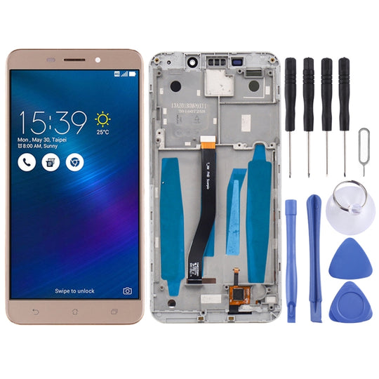 LCD-Bildschirm und Digitizer-Vollmontage mit Rahmen für Asus ZenFone 3 Laser ZC551KL Z01BD (Gold)