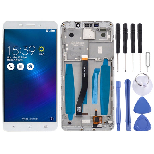 LCD-Bildschirm und Digitizer-Vollmontage mit Rahmen für Asus ZenFone 3 Laser ZC551KL Z01BD (Weiß)