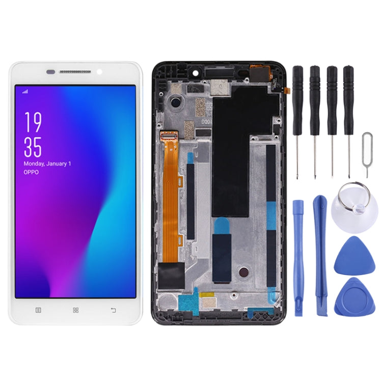 OEM LCD Screen for Lenovo A5000 Digitizer Full Assembly with Frame(White) - LCD Screen by buy2fix | Online Shopping UK | buy2fix