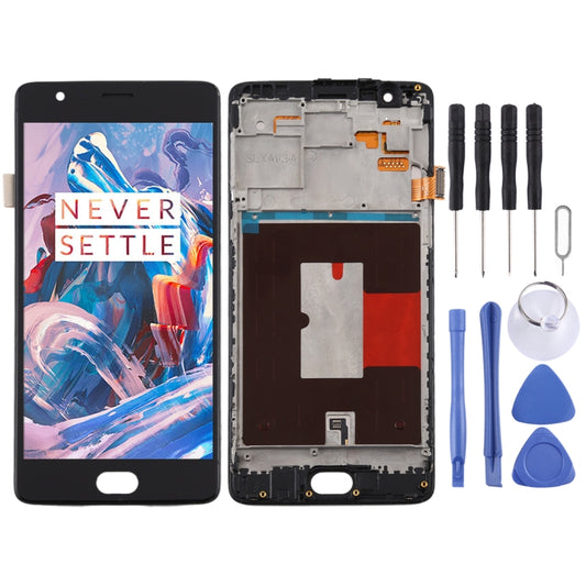 For OnePlus 3 / 3T A3000 A3010 TFT Material LCD Screen and Digitizer Full Assembly with Frame (Black) - LCD Screen by buy2fix | Online Shopping UK | buy2fix