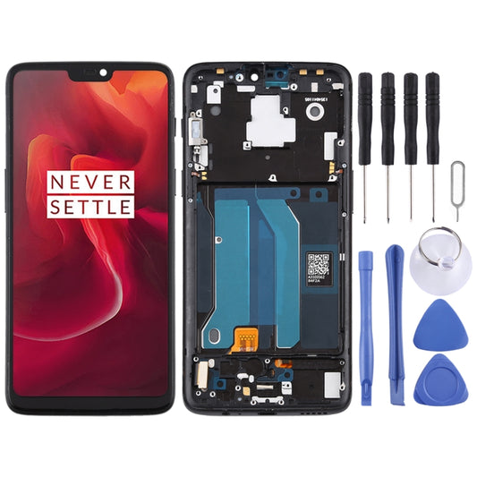 For OnePlus 6 A6000 TFT Material LCD Screen and Digitizer Full Assembly with Frame (Black) - LCD Screen by buy2fix | Online Shopping UK | buy2fix