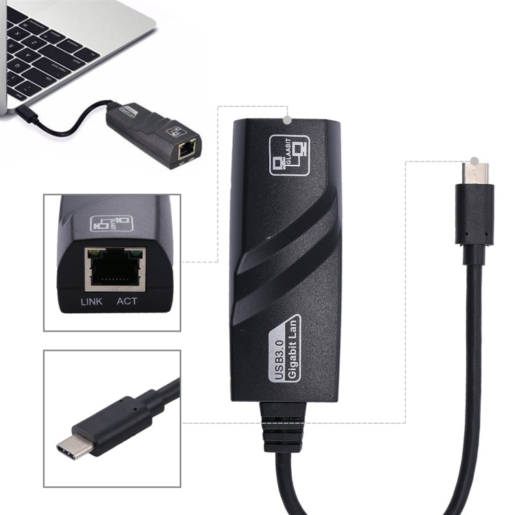 15cm USB-C / Type-C to RJ45 Gigabit Ethernet Network Adapter by buy2fix
