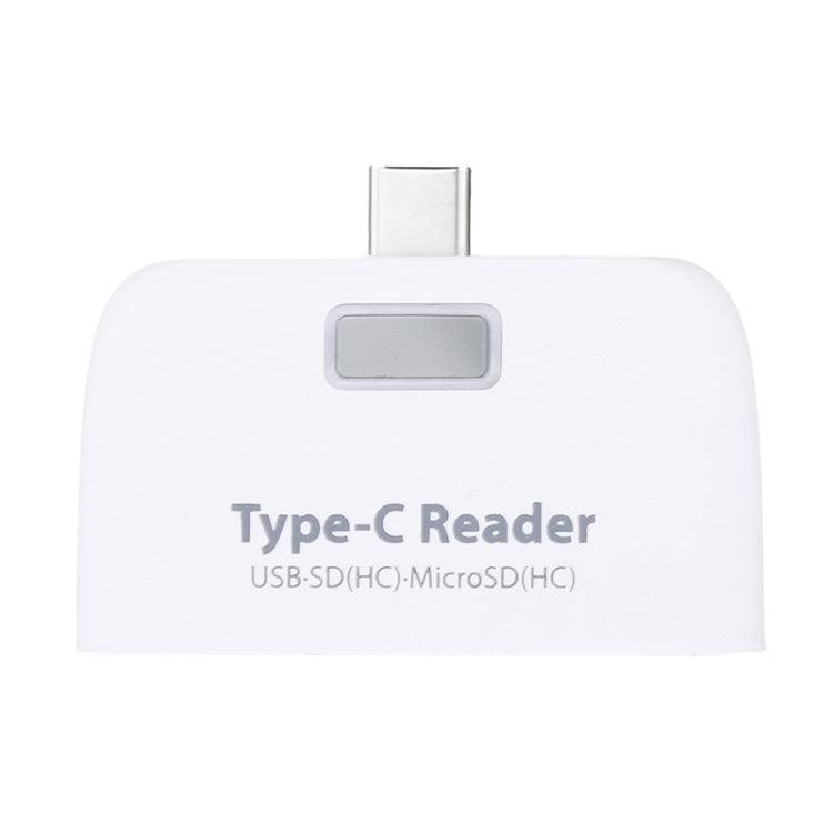 TF + SD Card + USB Port to USB-C / Type-C Adapter Card Reader Connection Kit with LED Indicator Light(White) by buy2fix