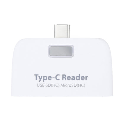 TF + SD Card + USB Port to USB-C / Type-C Adapter Card Reader Connection Kit with LED Indicator Light(White) by buy2fix