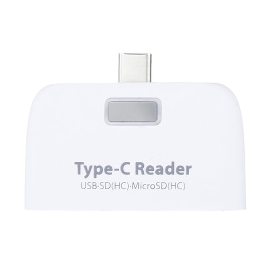 TF + SD Card + USB Port to USB-C / Type-C Adapter Card Reader Connection Kit with LED Indicator Light(White) by buy2fix