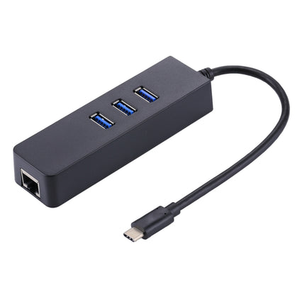USB-C / Type-C to 3 USB 3.0 Ports HUB + RJ45 High Speed Gigabit Ethernet Adapter Multi-function LAN Adapter by buy2fix