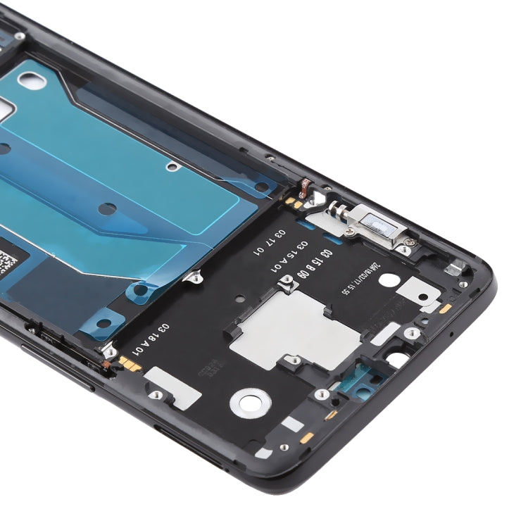 For OnePlus 6 Front Housing LCD Frame Bezel Plate with Side Keys (Frosted Black) - Frame Bezel Plate by buy2fix | Online Shopping UK | buy2fix