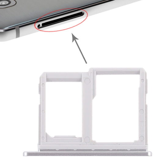 SIM Card Tray + Micro SD Card Tray for LG Q6 / M700 / M700N / G6 Mini (Silver) - For LG by buy2fix | Online Shopping UK | buy2fix