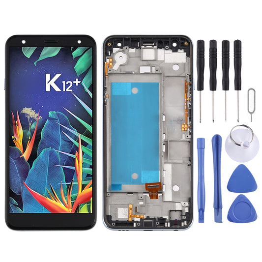 TFT LCD Screen for LG K40 LMX420 / X4 2019 / K12 Plus,Single SIM with Digitizer Full Assembly with Frame (Black) - For LG by buy2fix | Online Shopping UK | buy2fix