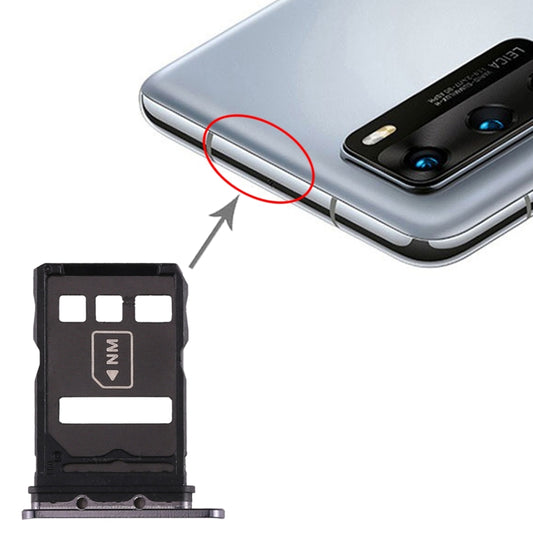 SIM Card Tray + NM Card Tray for Huawei P40 (Black) - Card Socket by buy2fix | Online Shopping UK | buy2fix