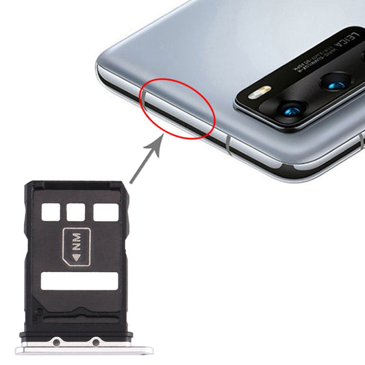 SIM Card Tray + NM Card Tray for Huawei P40 (Silver) - Card Socket by buy2fix | Online Shopping UK | buy2fix