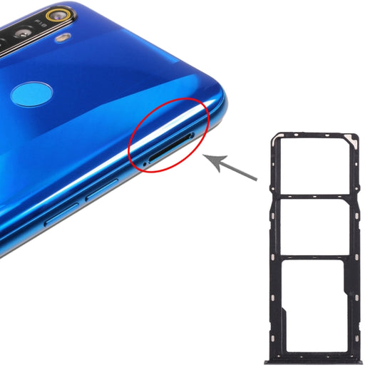 For OPPO Realme 5 SIM Card Tray + SIM Card Tray + Micro SD Card Tray (Black) - Card Tray by buy2fix | Online Shopping UK | buy2fix