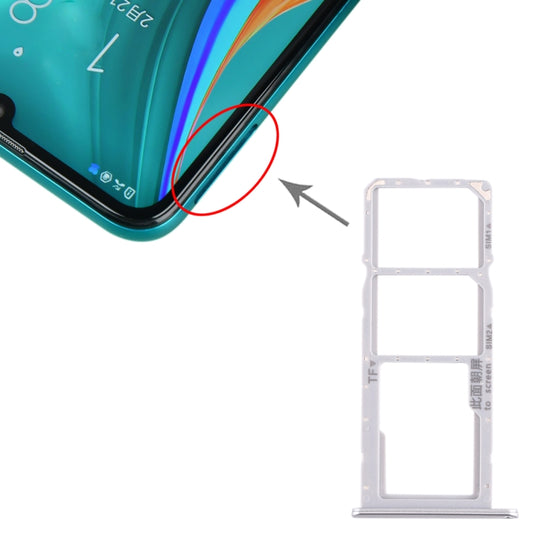 SIM Card Tray + SIM Card Tray + Micro SD Card Tray for Huawei Enjoy 10e / Honor Play 9A (Silver) - Card Tray by buy2fix | Online Shopping UK | buy2fix
