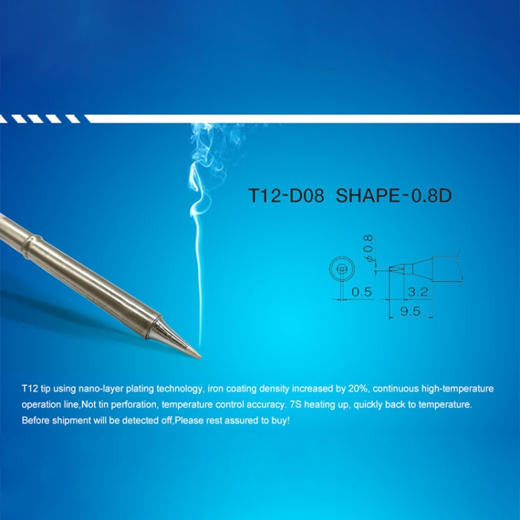 QUICKO T12-D08 Lead-free Soldering Iron Tip - Soldering Iron Tip by Quicko | Online Shopping UK | buy2fix