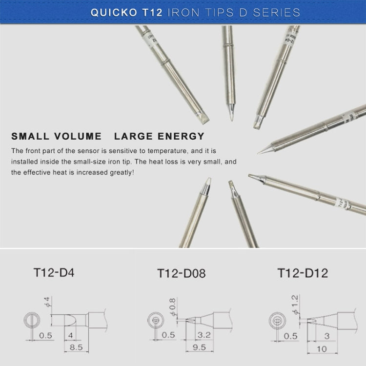 QUICKO T12-D08 Lead-free Soldering Iron Tip - Soldering Iron Tip by Quicko | Online Shopping UK | buy2fix