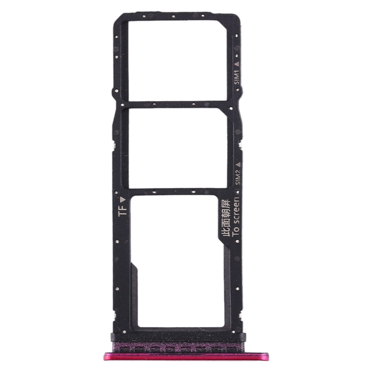 SIM Card Tray + SIM Card Tray + Micro SD Card Tray for Huawei Enjoy 10 / Honor Play 3 (Purplish Red) by buy2fix