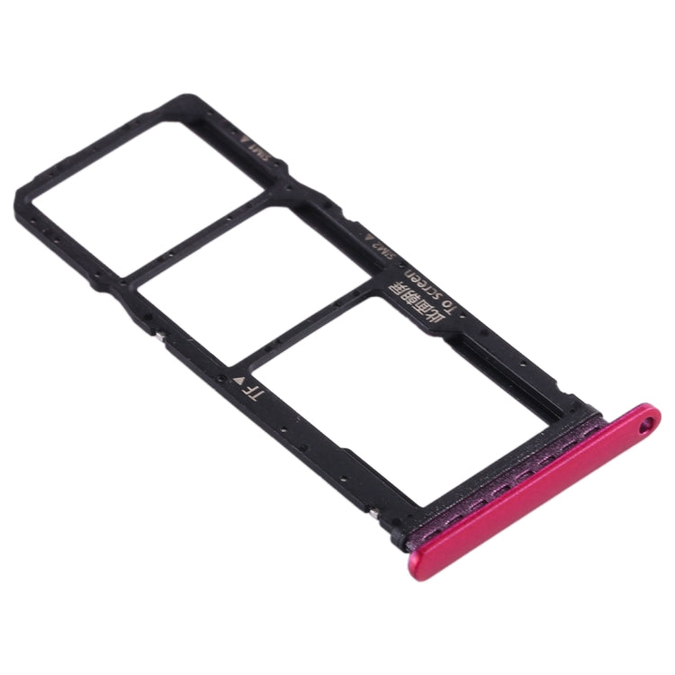 SIM Card Tray + SIM Card Tray + Micro SD Card Tray for Huawei Enjoy 10 / Honor Play 3 (Purplish Red) by buy2fix