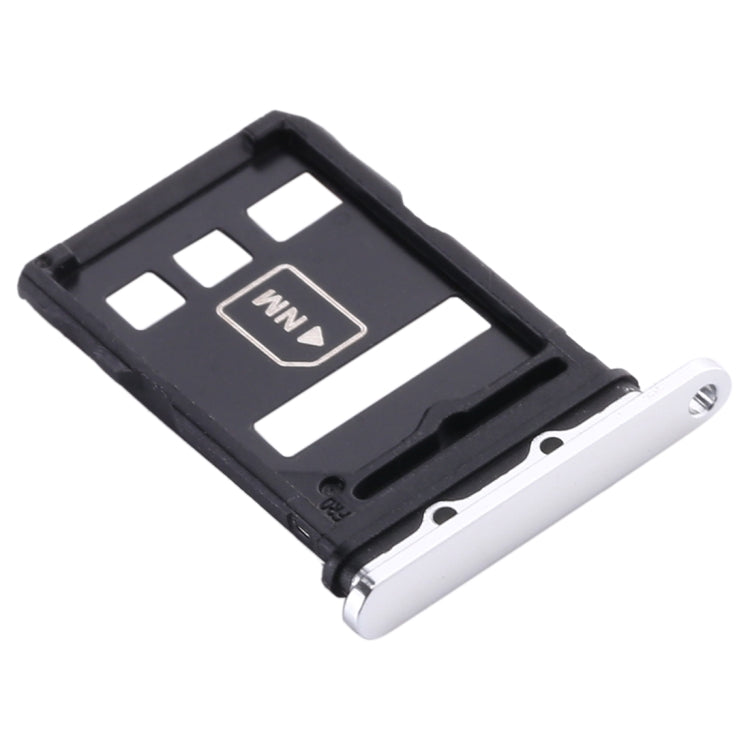 SIM Card Tray + NM Card Tray for Huawei P40 (White) by buy2fix