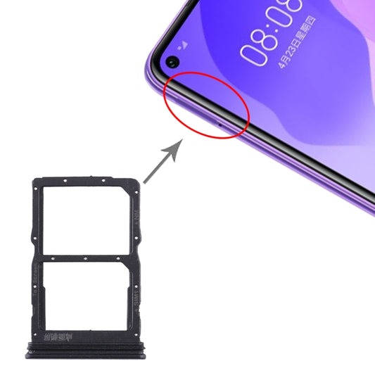 SIM Card Tray + NM Card Tray for Huawei Honor 30S / Nova 7 SE (Black) by buy2fix