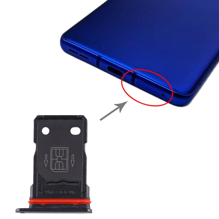 For OnePlus 8 Pro SIM Card Tray + SIM Card Tray (Black) - Card Tray by buy2fix | Online Shopping UK | buy2fix