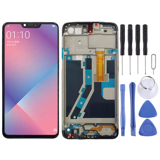 Écran LCD et numériseur complet avec cadre pour OPPO A5 / A3s (noir)