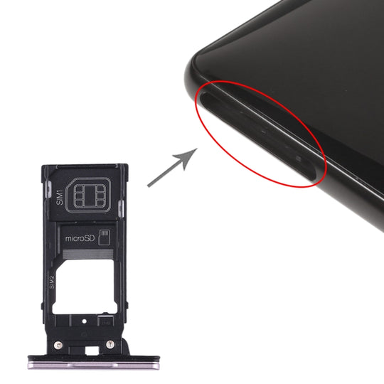 Plateau de carte SIM + plateau de carte SIM + plateau de carte Micro SD pour Sony Xperia XZ2 (rose)