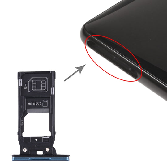 Plateau de carte SIM + plateau de carte SIM + plateau de carte Micro SD pour Sony Xperia XZ2 (vert)