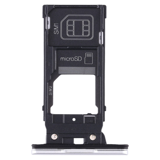 SIM Card Tray + SIM Card Tray + Micro SD Card Tray for Sony Xperia XZ2(Silver) - Card Tray by buy2fix | Online Shopping UK | buy2fix
