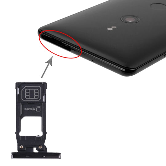 Plateau de carte SIM + plateau de carte Micro SD pour Sony Xperia XZ3 (noir)