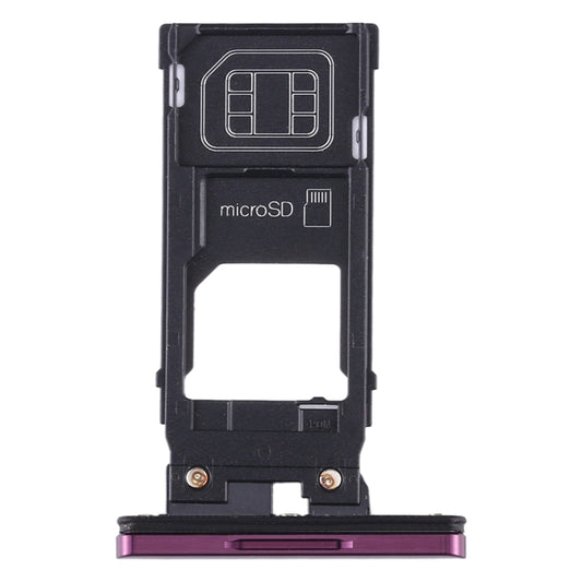 SIM Card Tray + Micro SD Card Tray for Sony Xperia XZ3(Purple) - Card Tray by buy2fix | Online Shopping UK | buy2fix