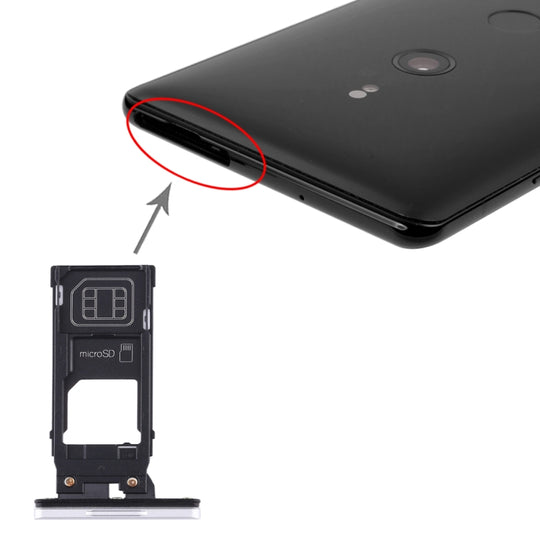 Plateau de carte SIM + plateau de carte Micro SD pour Sony Xperia XZ3 (blanc)