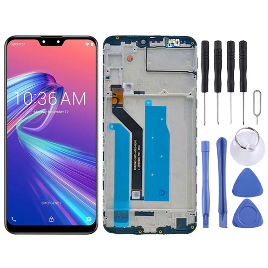 LCD-Bildschirm und Digitizer-Vollmontage mit Rahmen für Asus Zenfone Max Pro M2 ZB631KL X01BDA (Schwarz)
