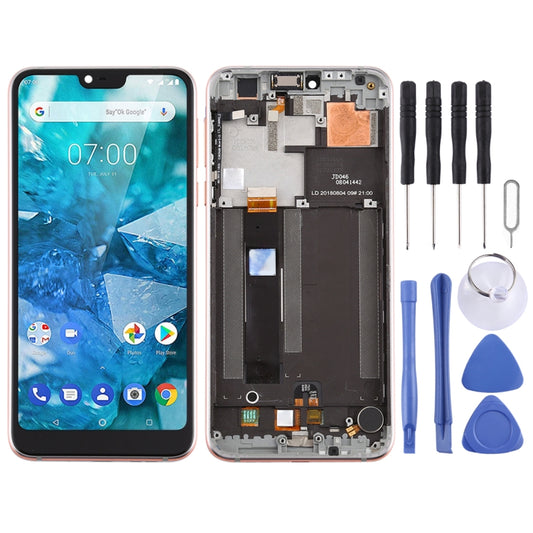 TFT LCD Screen for Nokia 7.1 TA-1100 TA-1096 TA-1095 TA-1085 TA-1097 Digitizer Full Assembly with Frame (Silver) - LCD Screen by buy2fix | Online Shopping UK | buy2fix