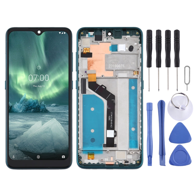 TFT LCD Screen for Nokia 7.2 TA-1196 Digitizer Full Assembly with Frame (Green) - LCD Screen by buy2fix | Online Shopping UK | buy2fix