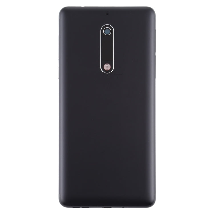 Battery Back Cover with Power & Volume Button Flex Cable & Camera Lens Cover for Nokia 5 TA-1024 TA-1027 TA-1044 TA-1053(Black) - Back Cover by buy2fix | Online Shopping UK | buy2fix