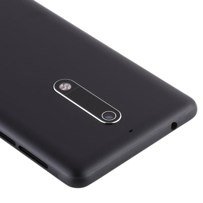 Battery Back Cover with Power & Volume Button Flex Cable & Camera Lens Cover for Nokia 5 TA-1024 TA-1027 TA-1044 TA-1053(Black) - Back Cover by buy2fix | Online Shopping UK | buy2fix