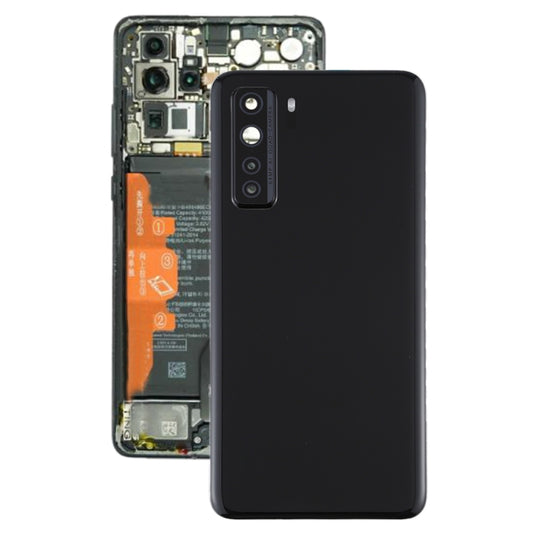 Original Battery Back Cover with Camera Lens Cover for Huawei P40 Lite 5G / Nova 7 SE(Black) - Back Cover by buy2fix | Online Shopping UK | buy2fix