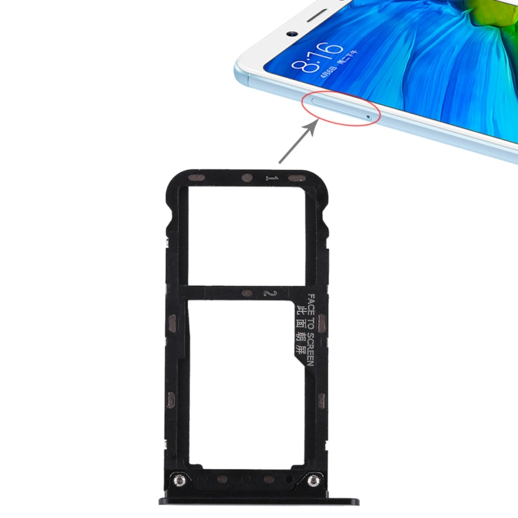 2 SIM Card Tray / Micro SD Card Tray for Xiaomi Redmi Note 5(Black) by buy2fix