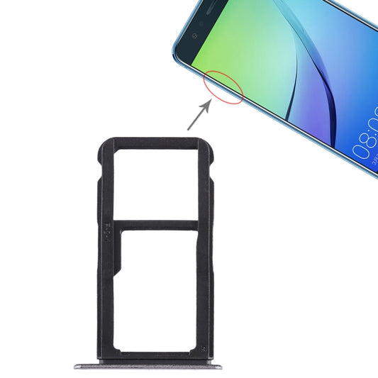 SIM Card Tray + SIM Card Tray / Micro SD Card Tray for Huawei Nova Lite (Grey) - Card Socket by buy2fix | Online Shopping UK | buy2fix