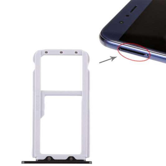 SIM Card Tray + SIM Card Tray / Micro SD Card Tray for Huawei Honor V9 (Black) - Card Tray by buy2fix | Online Shopping UK | buy2fix