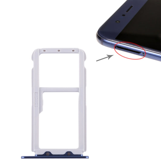 SIM Card Tray + SIM Card Tray / Micro SD Card Tray for Huawei Honor V9 (Blue) - Card Socket by buy2fix | Online Shopping UK | buy2fix