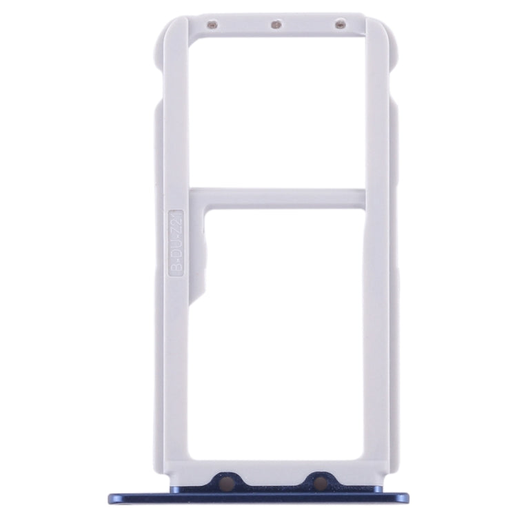 SIM Card Tray + SIM Card Tray / Micro SD Card Tray for Huawei Honor V9 (Blue) - Card Socket by buy2fix | Online Shopping UK | buy2fix