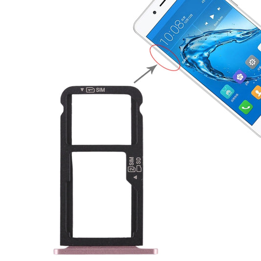 SIM Card Tray + SIM Card Tray / Micro SD Card Tray for Huawei Enjoy 6s (Pink) - Card Socket by buy2fix | Online Shopping UK | buy2fix