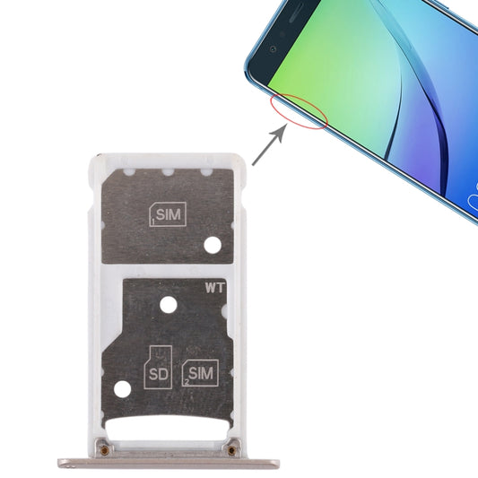2 SIM Card Tray / Micro SD Card Tray for Huawei Enjoy 6 / AL00(Gold) - Card Socket by buy2fix | Online Shopping UK | buy2fix