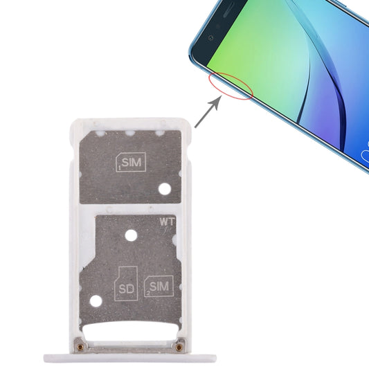 2 SIM Card Tray / Micro SD Card Tray for Huawei Enjoy 6 / AL00(White) - Card Socket by buy2fix | Online Shopping UK | buy2fix