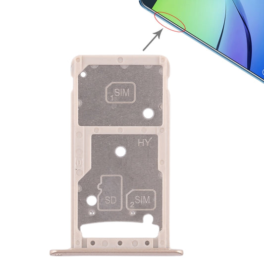 2 SIM Card Tray / Micro SD Card Tray for Huawei Enjoy 6 / AL10(Gold) - Card Socket by buy2fix | Online Shopping UK | buy2fix