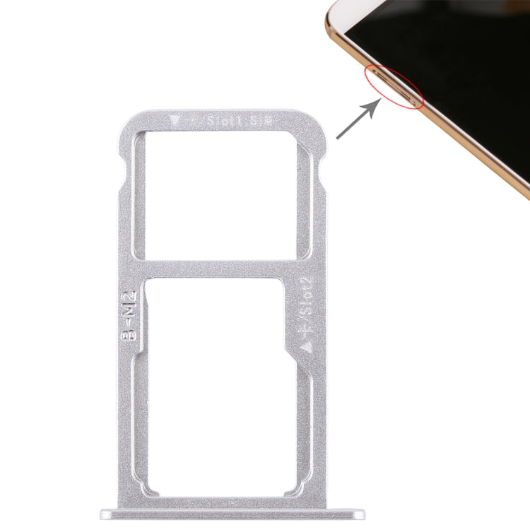 SIM Card Tray + SIM Card Tray / Micro SD Card for Huawei G9 Plus (Silver) by buy2fix