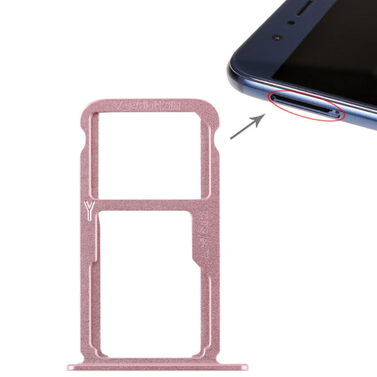 SIM Card Tray + SIM Card Tray / Micro SD Card for Huawei Honor 8 (Pink) - Card Socket by buy2fix | Online Shopping UK | buy2fix