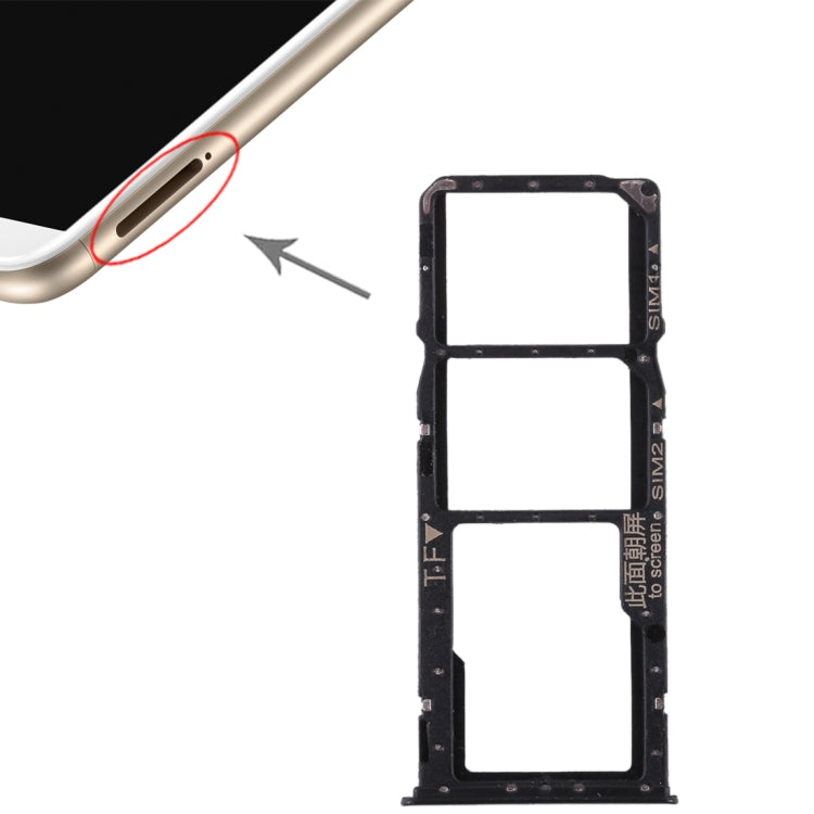2 SIM Card Tray + Micro SD Card Tray for Huawei Enjoy 8 Plus(Black) by buy2fix