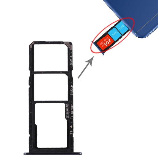 SIM Card Tray + SIM Card Tray + Micro SD Card for Huawei Honor 7A (Black) - Card Tray by buy2fix | Online Shopping UK | buy2fix